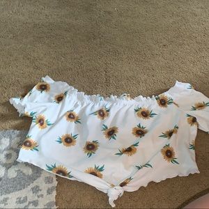 Sunflower off shoulder shirt